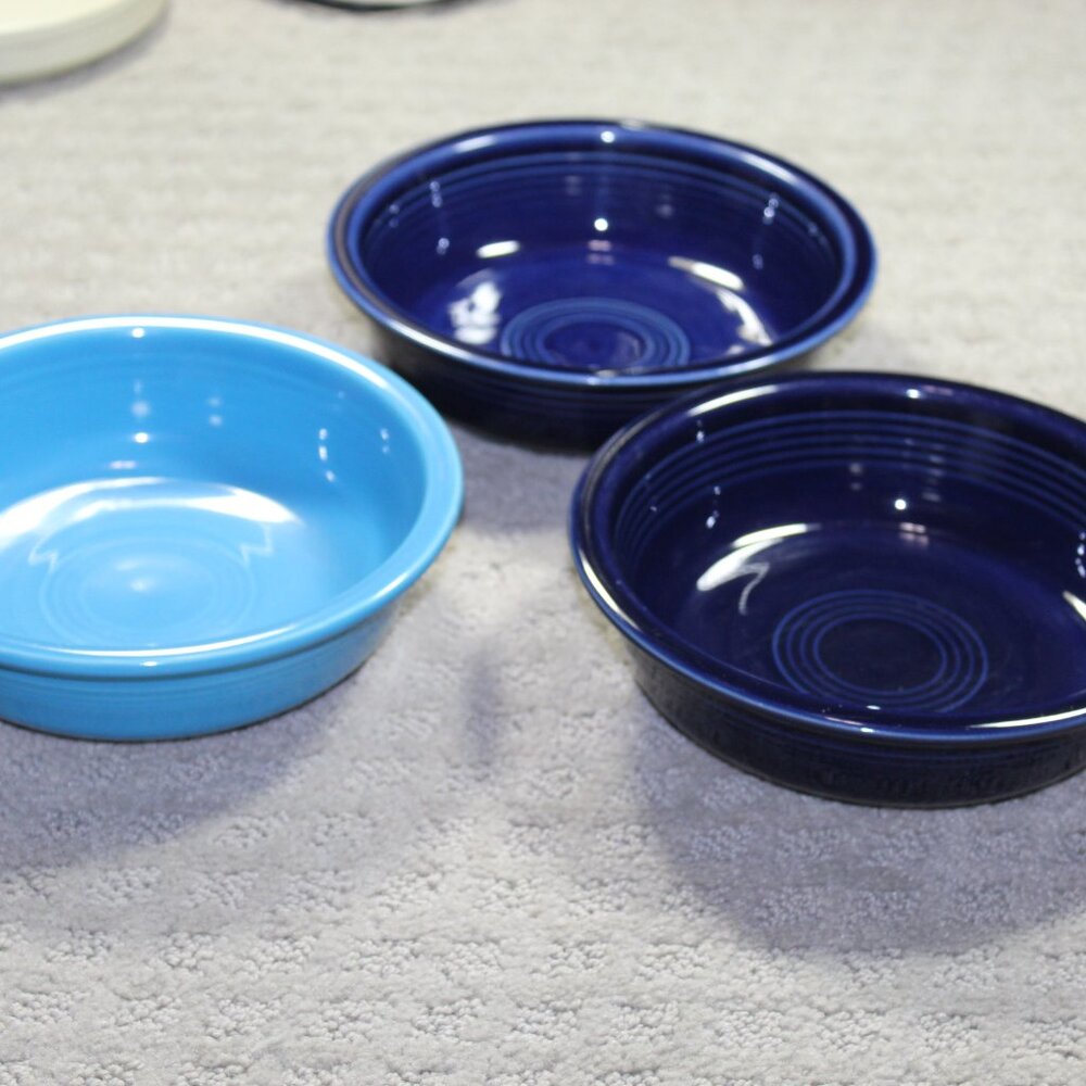 Fiestaware HLC USA Classic Rim Cereal/Soup Bowls 7” Cobalt Peacock Blue Set Of 3